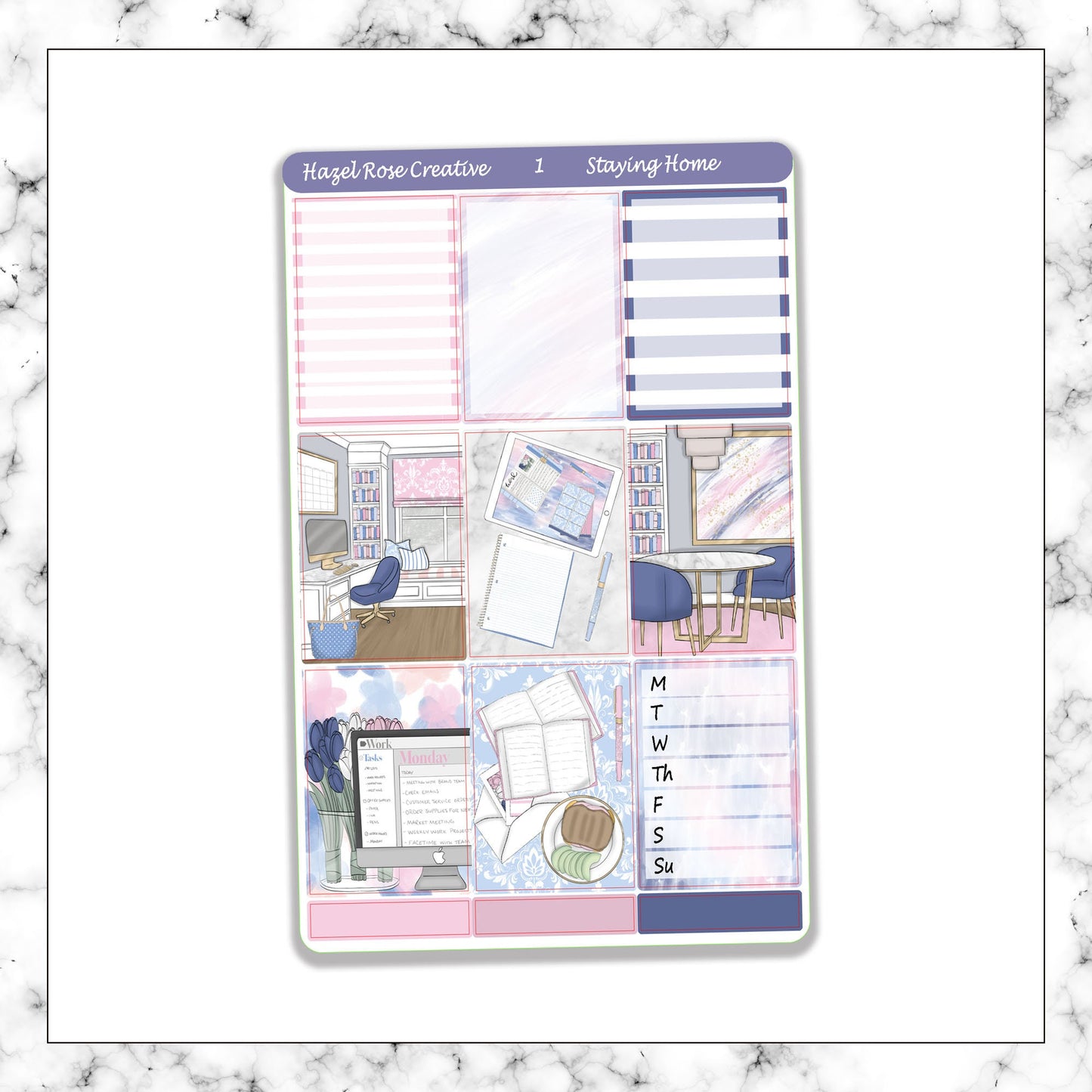 Vertical Weekly Sticker Kit - Staying Home