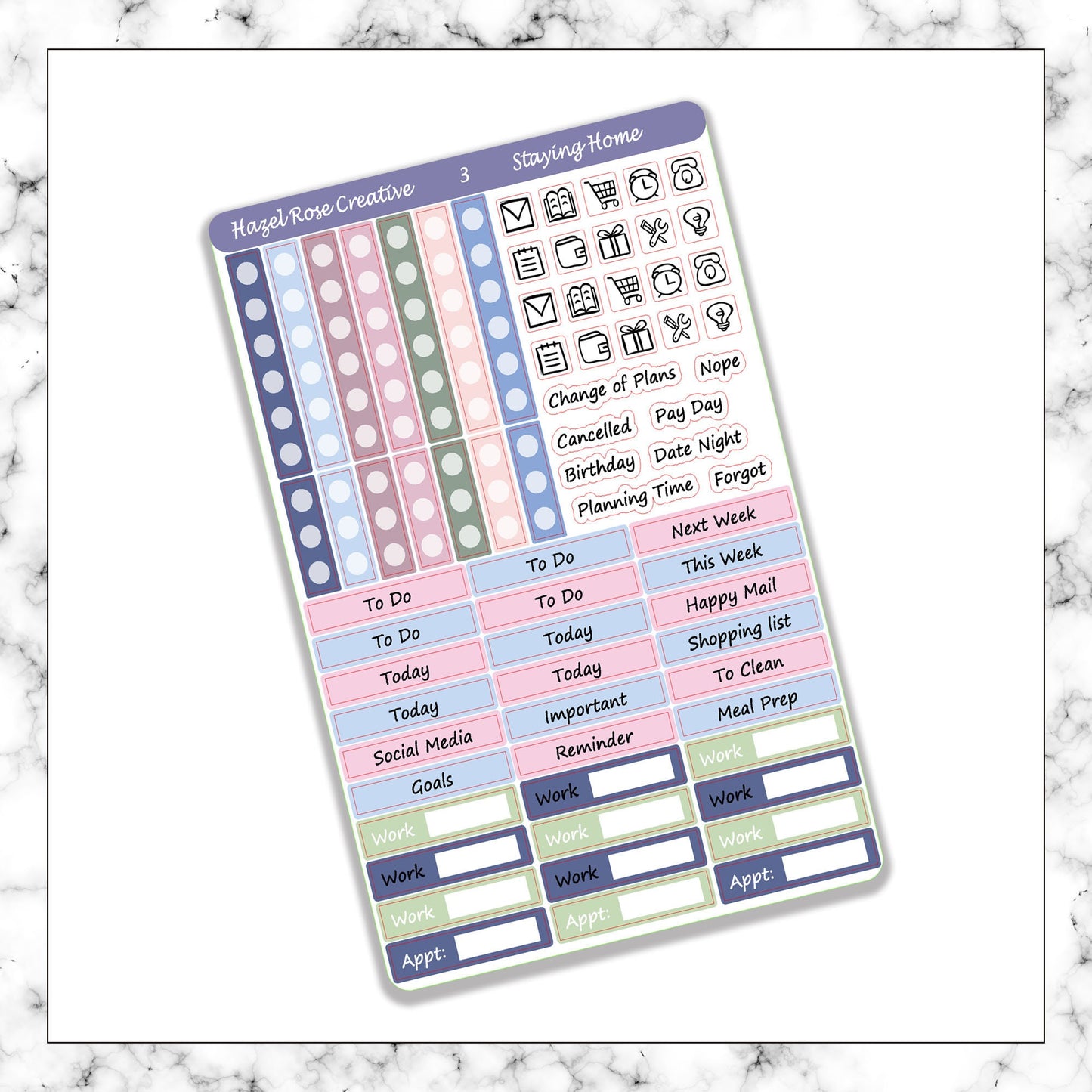Vertical Weekly Sticker Kit - Staying Home