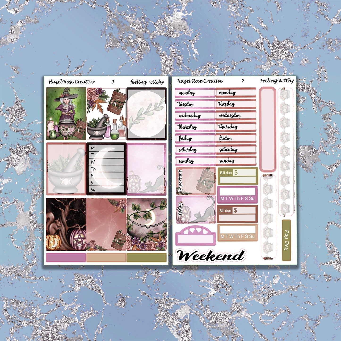 Vertical Weekly sticker kit - Feeling Witchy