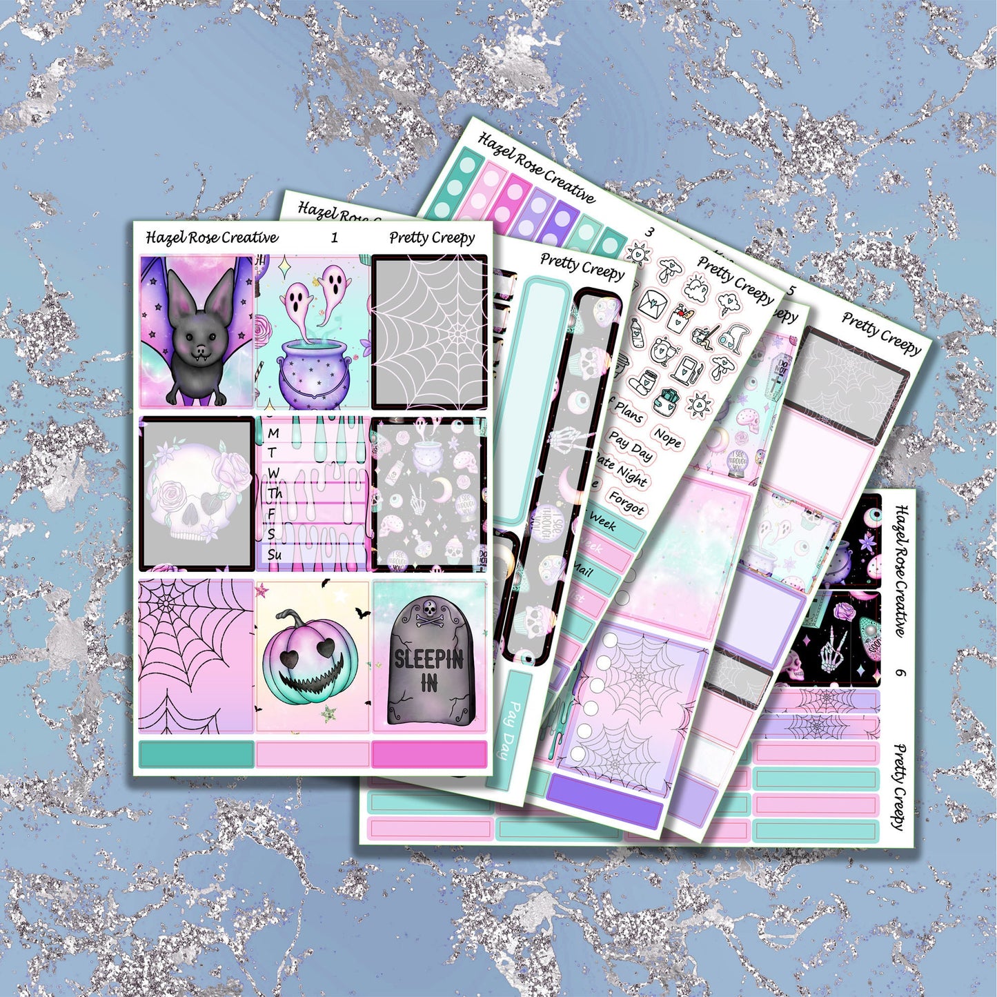 Vertical Weekly sticker kit - Pretty Creepy
