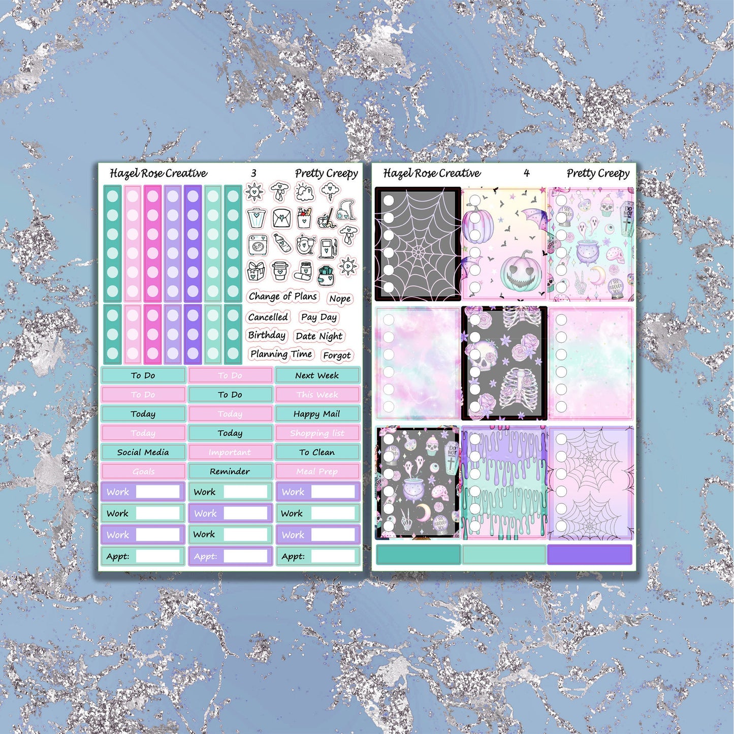 Vertical Weekly sticker kit - Pretty Creepy