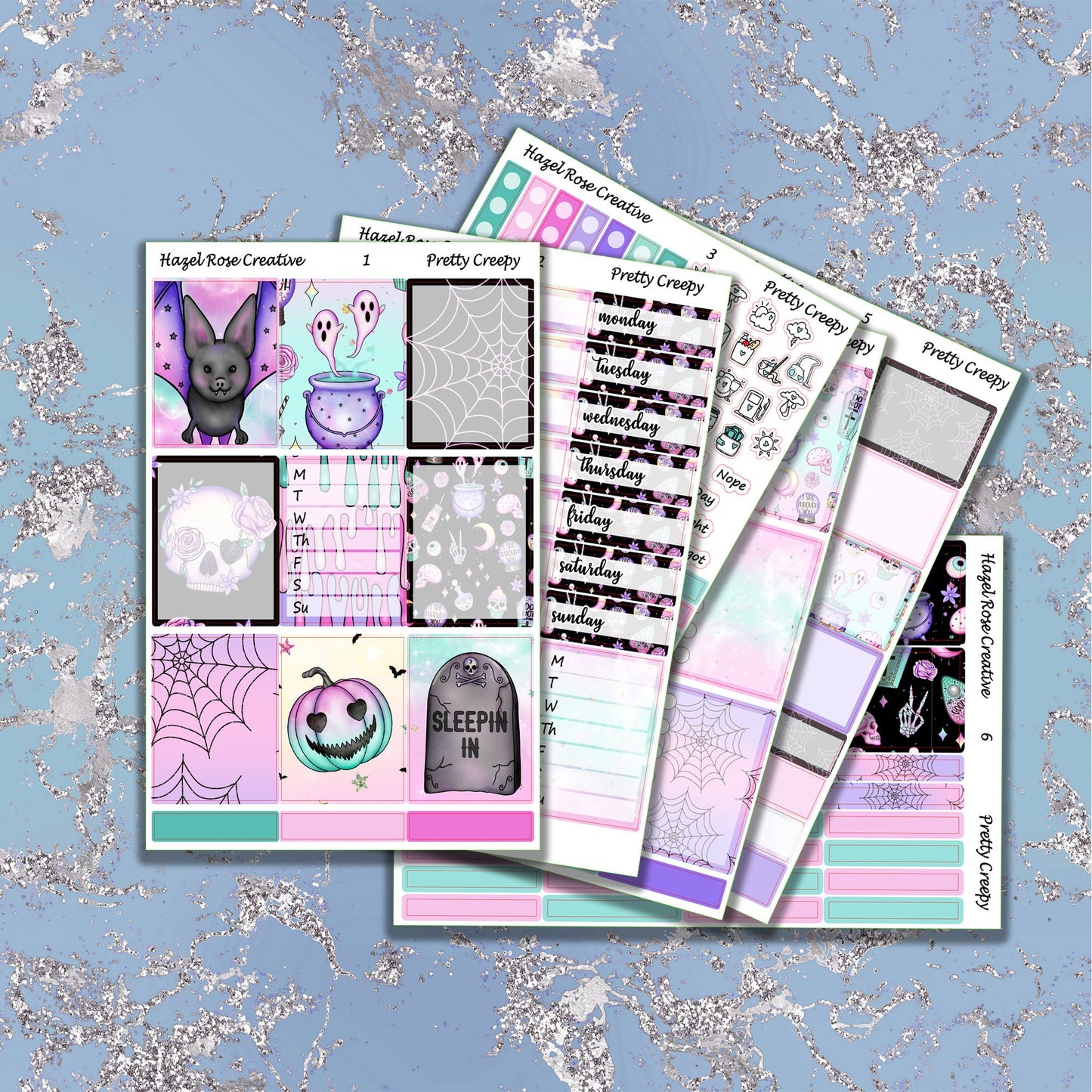 Vertical Weekly sticker kit - Pretty Creepy
