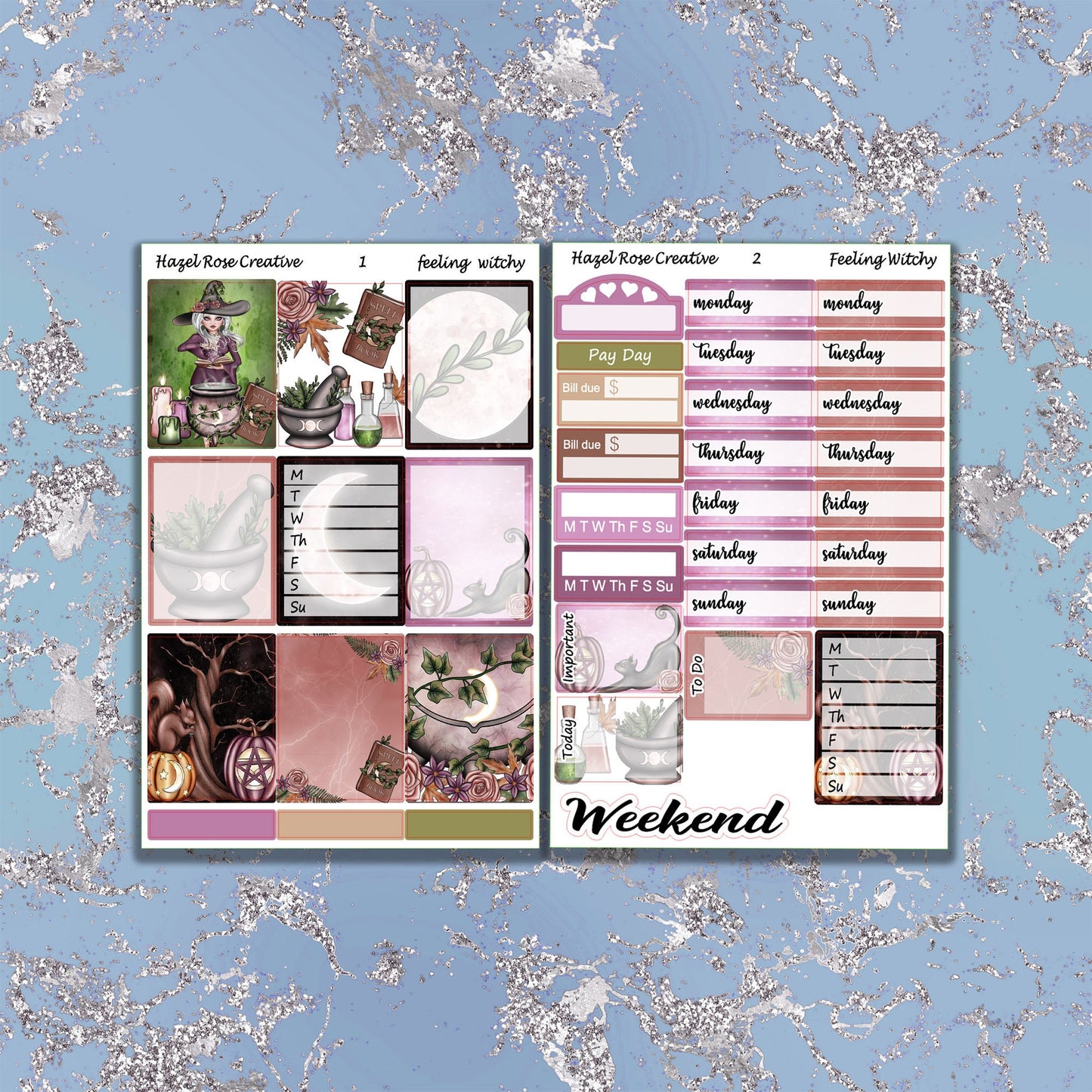 Vertical Weekly sticker kit - Feeling Witchy