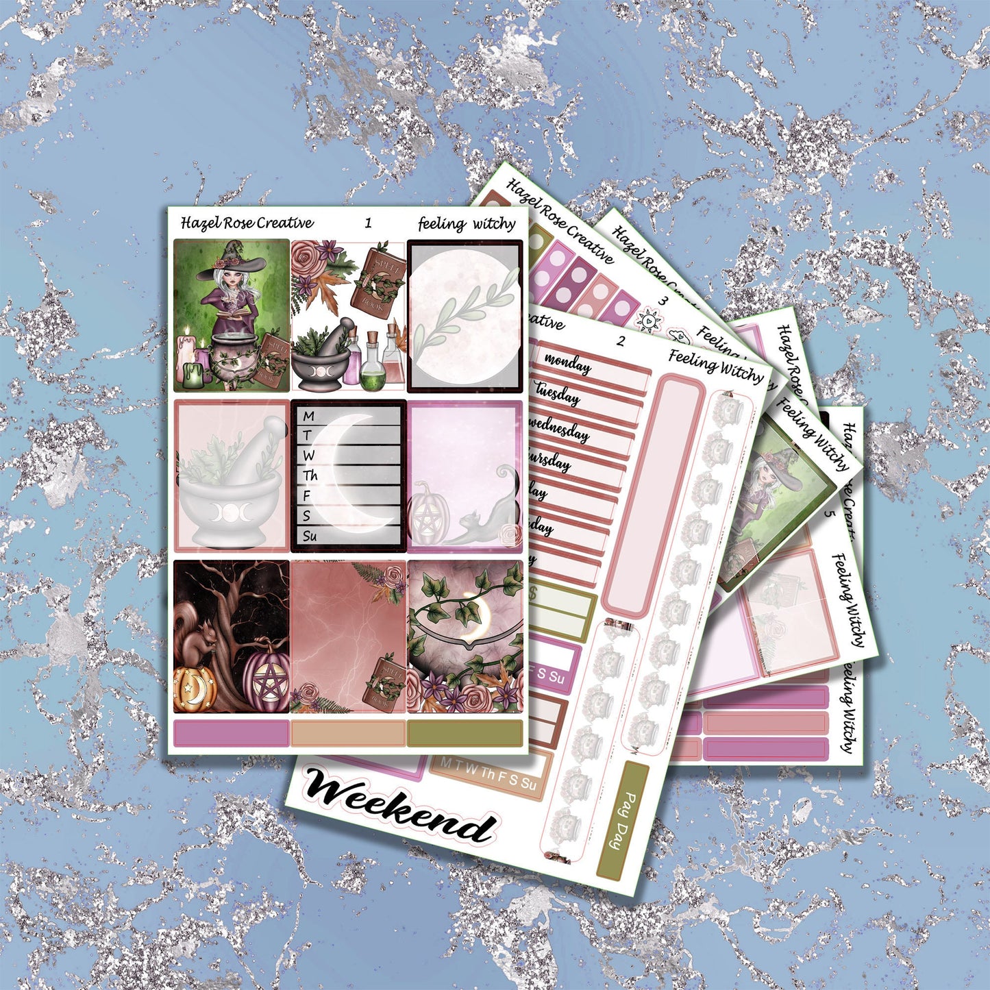 Vertical Weekly sticker kit - Feeling Witchy
