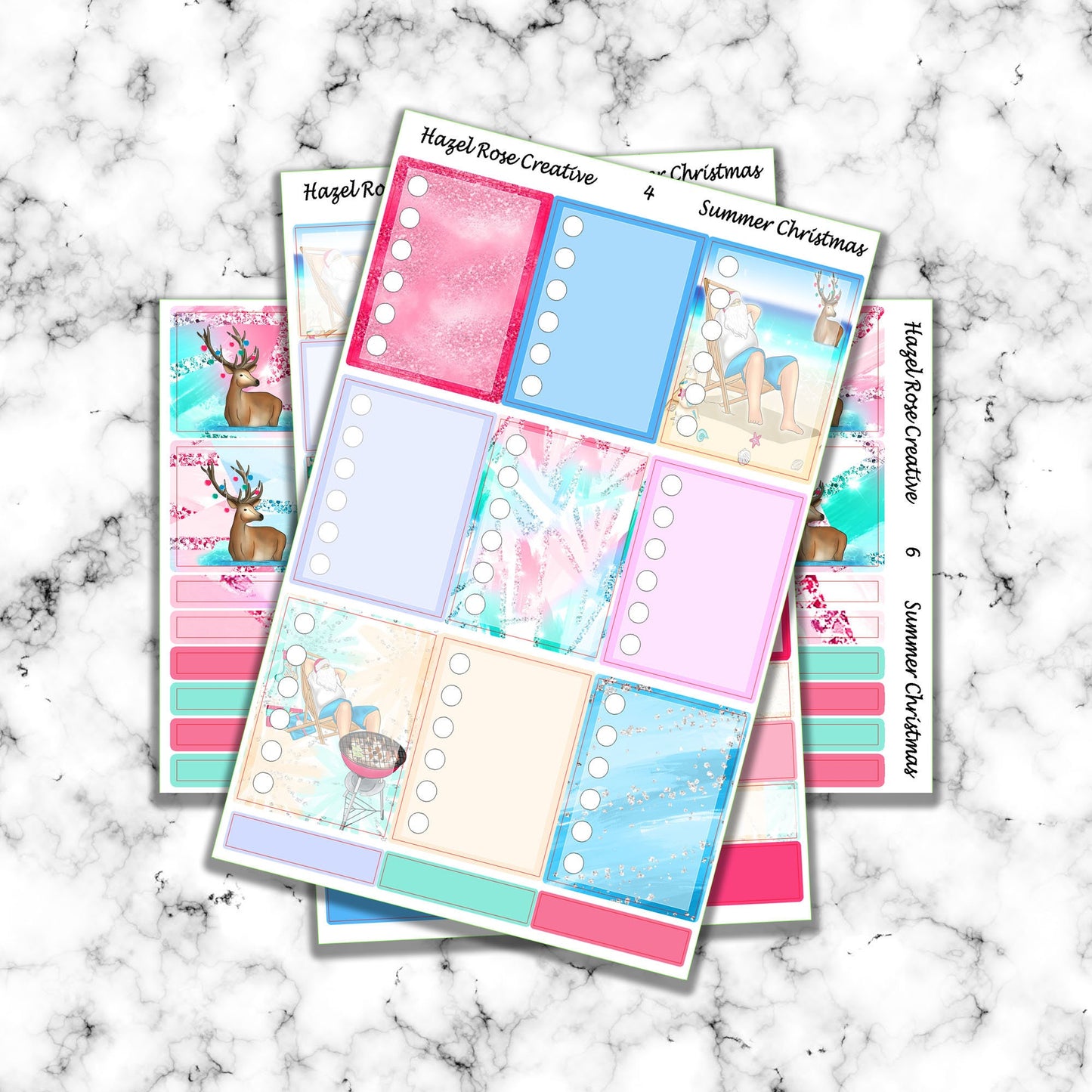 Vertical Weekly sticker kit - Summer Christmas