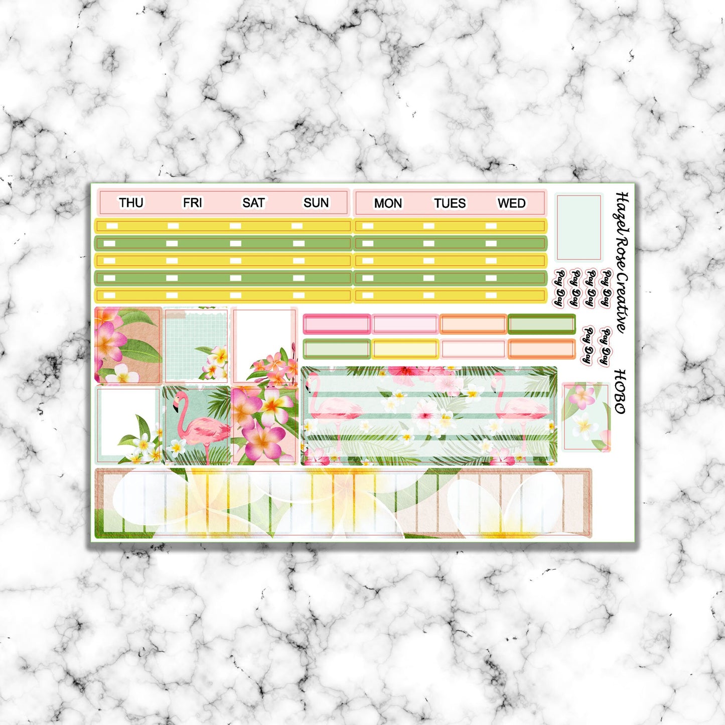 Hobo Weeks Monthly View Sticker Kit - Tropical Scrapbook