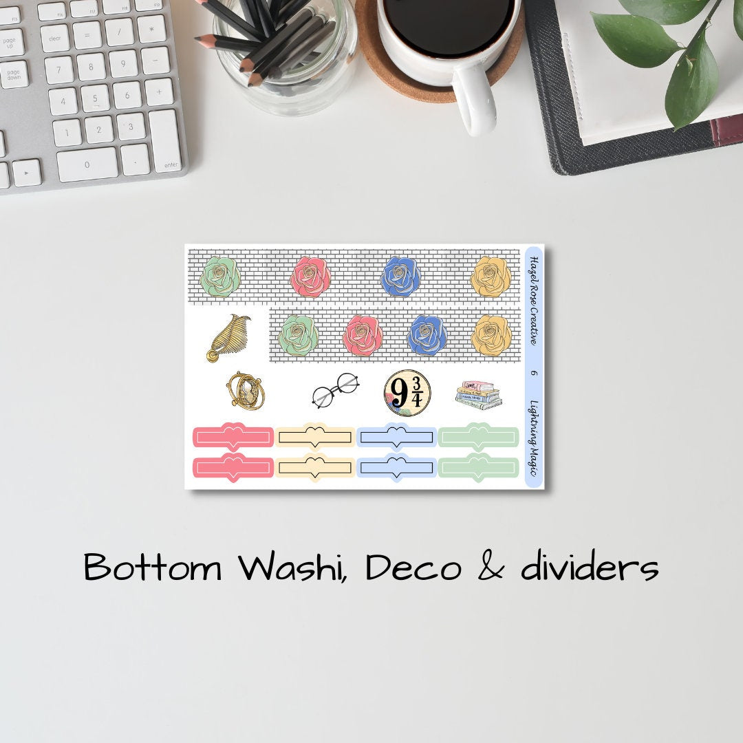 Vertical Weekly Sticker Kit - Lightning & Roses