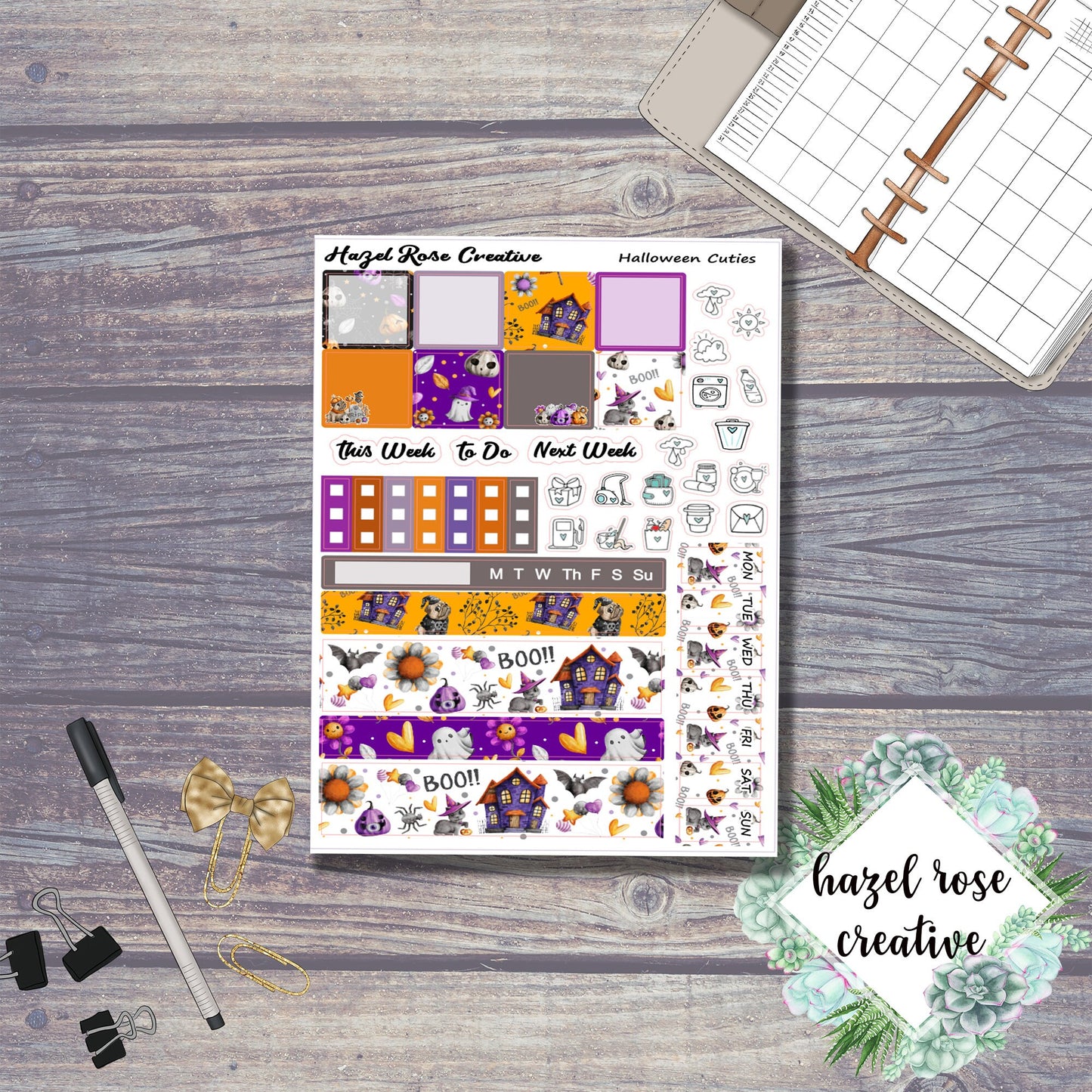 Hobo Weeks Weekly Sticker Kit - Halloween Cuties
