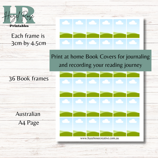 36 Mini Book Cover Template Canva, Editable Canva file for book cover front for reading journals