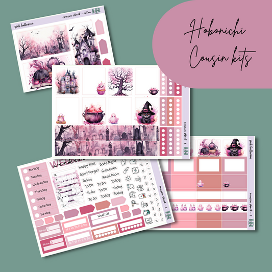 Pink Halloween - Hobonichi Cousin Weekly kit