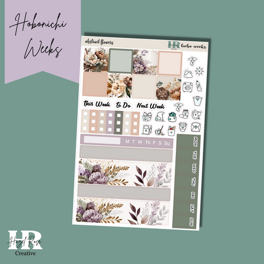 Hobo Weeks Weekly Sticker Kit - Abstract Flowers