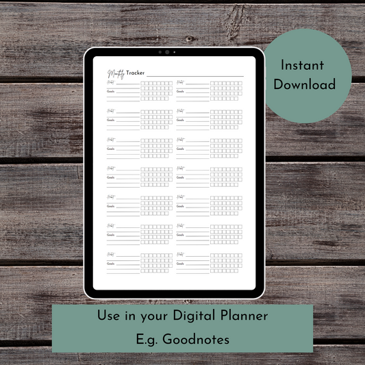 Printable Multiple Habit Tracker planner page - Digital Planner - Goodnotes planner - Planner Inserts - A4 - A5 - Mini Happy Planner - B6