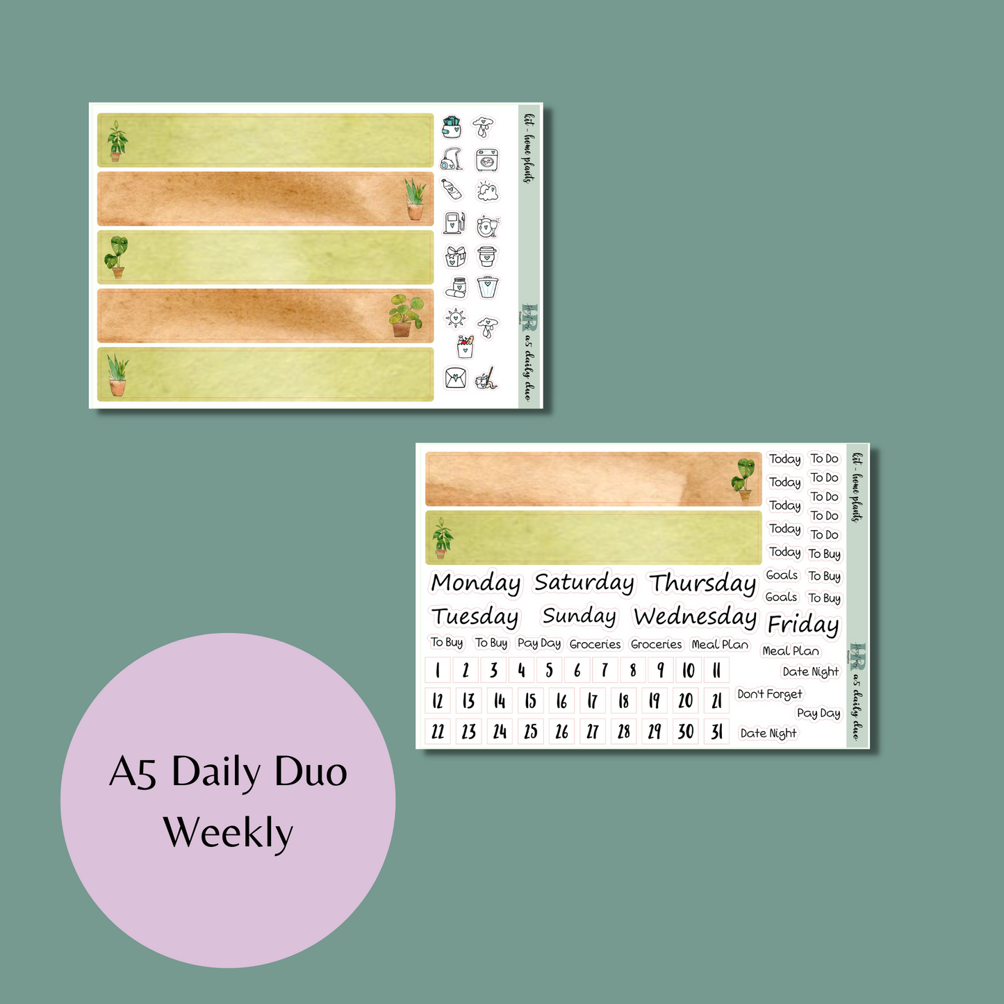 Daily Duo A5 Weekly Kit - Home Plants