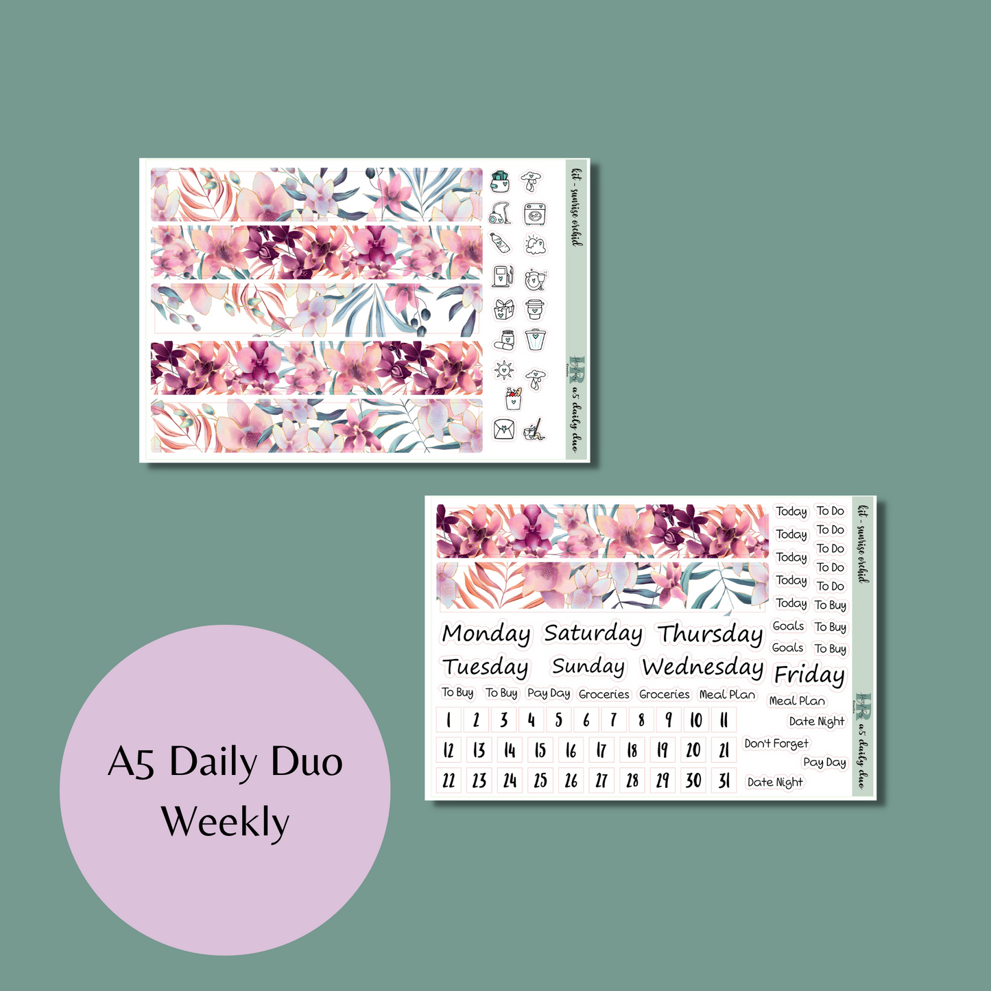 Daily Duo A5 Weekly Kit - Sunrise Orchid