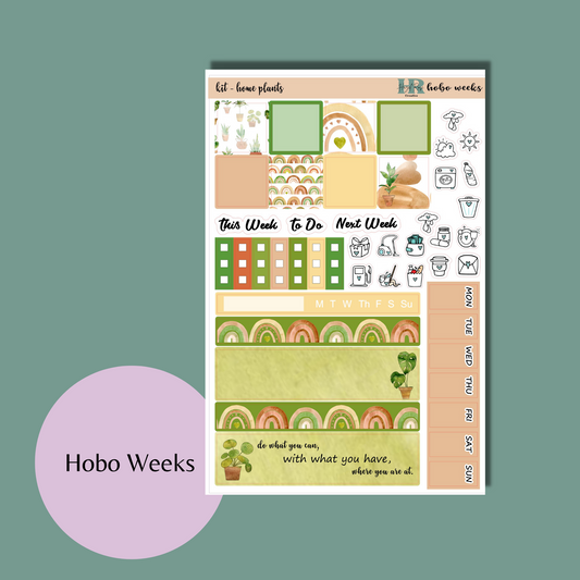 Hobo Weeks Weekly Sticker Kit - Home Plants