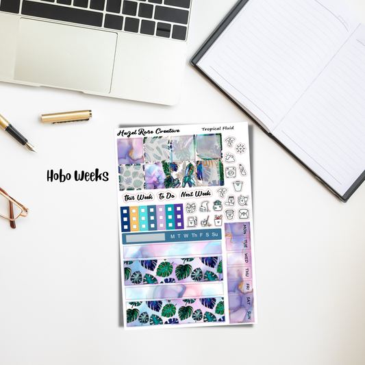 Hobonichi Weeks sticker kit - Tropical Fluid