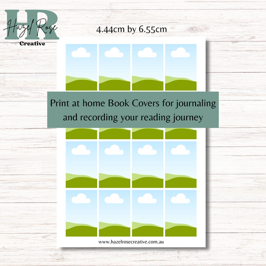 16 Book Cover Template Canva, Editable Canva file for book cover front for reading journals