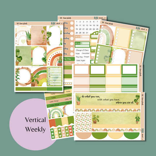 Vertical Weekly Sticker Kit - Home Plants