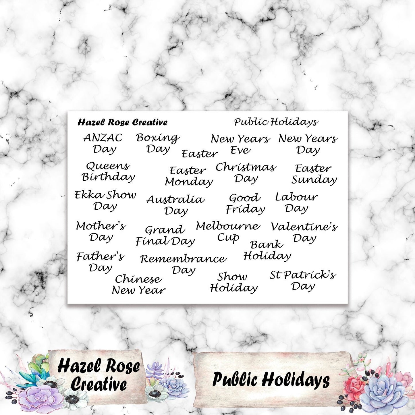 Functional Stickers - Public Holidays Stickers