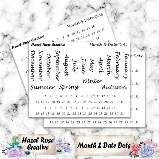 Functional Stickers - 12 Month and Date Dots
