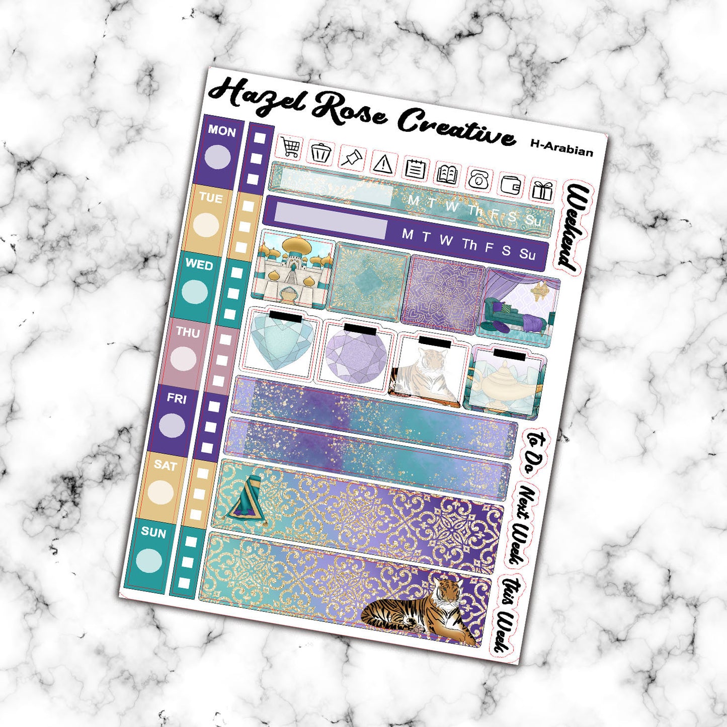 Hobo Weeks Weekly Sticker Kit - Arabian Nights