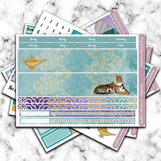 Monthly View Sticker Kit - Arabian Nights (Any Month)