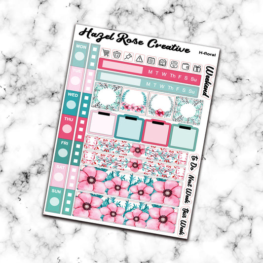 Hobo Weeks Weekly Sticker Kit - Floral