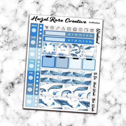 Hobo Weeks Weekly Sticker Kit - Whales
