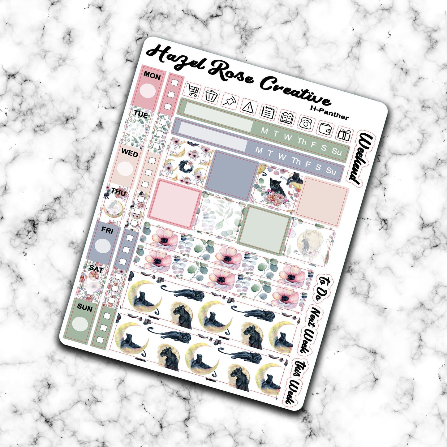 Hobo Weeks Weekly Sticker Kit - Panther