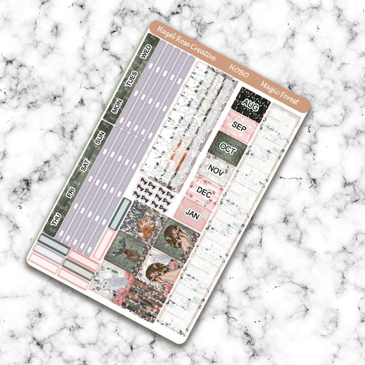 Hobo Weeks Monthly View Sticker Kit - Magical Forest