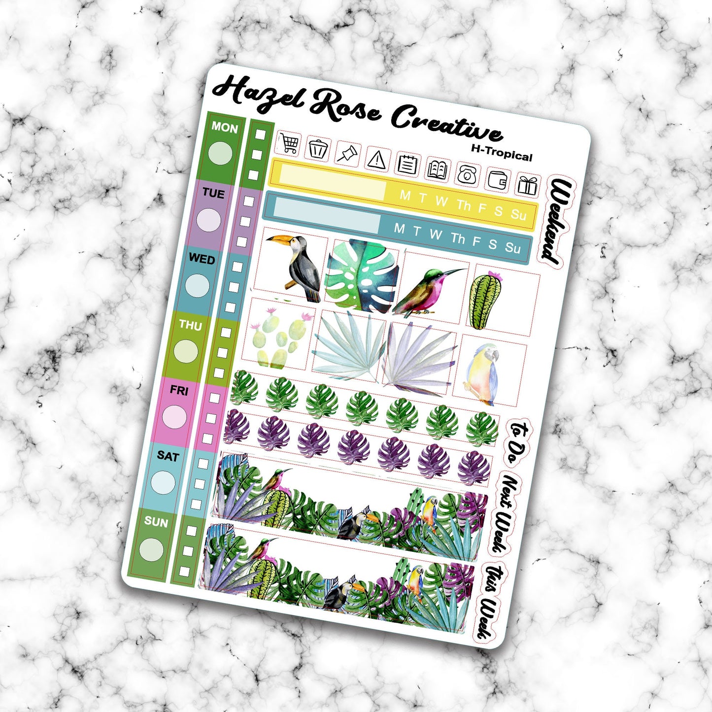 Hobo Weeks Weekly Sticker Kit - Tropical