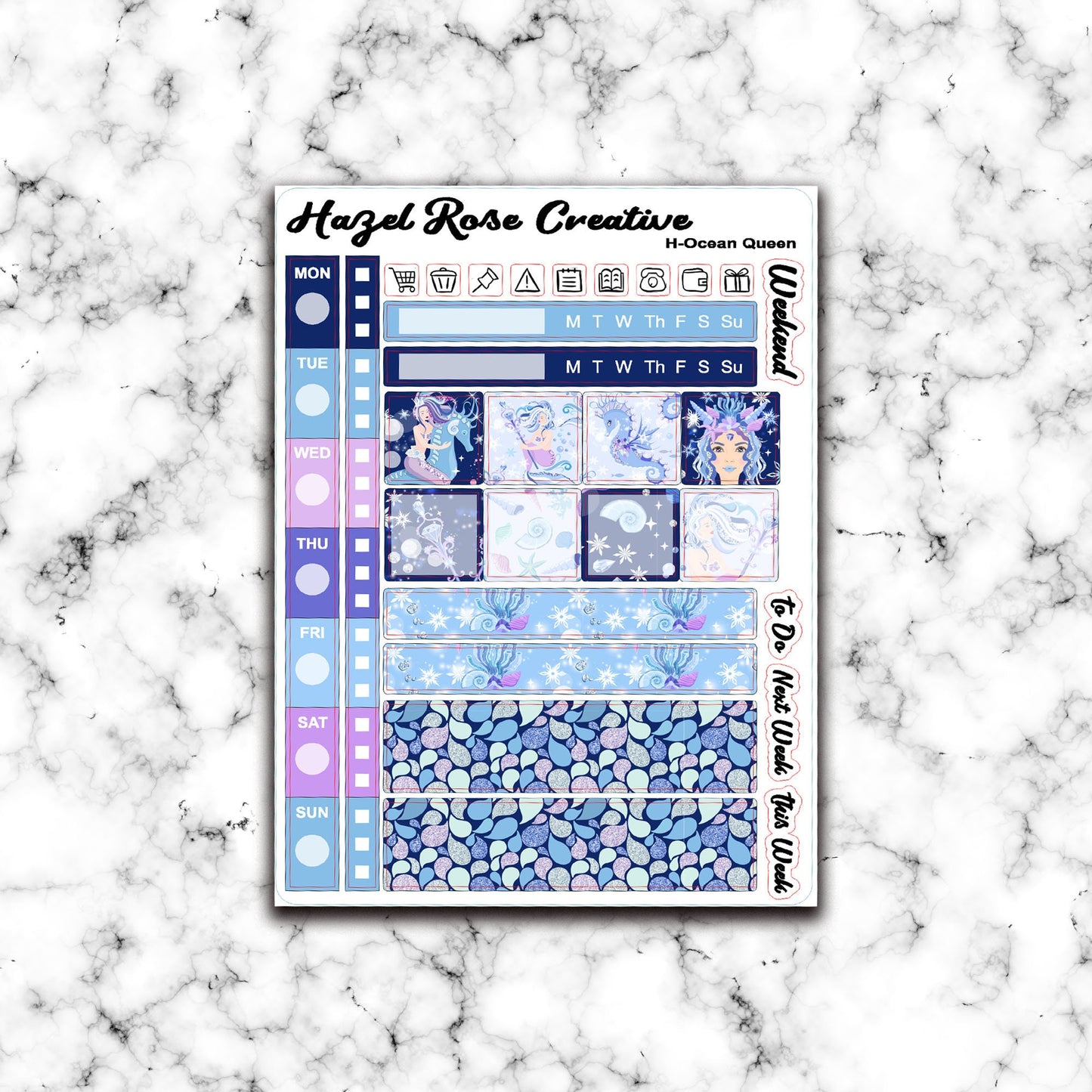 Hobo Weeks Weekly Sticker Kit - Ocean Queen