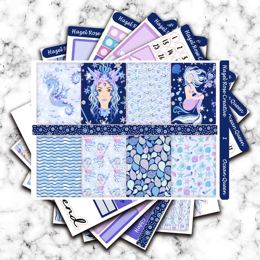 Vertical Weekly Sticker Kit - Ocean Queen
