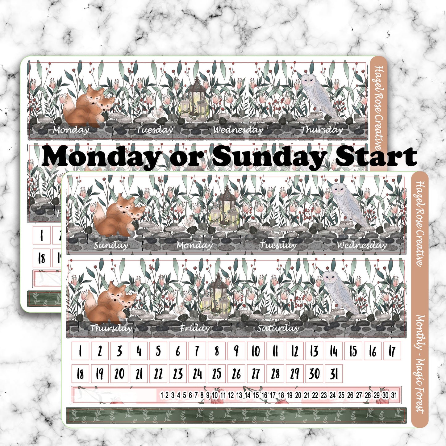 Monthly View Sticker Kit - Magic Forest