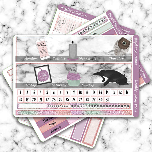 Monthly View Sticker Kit- Hocus Pocus