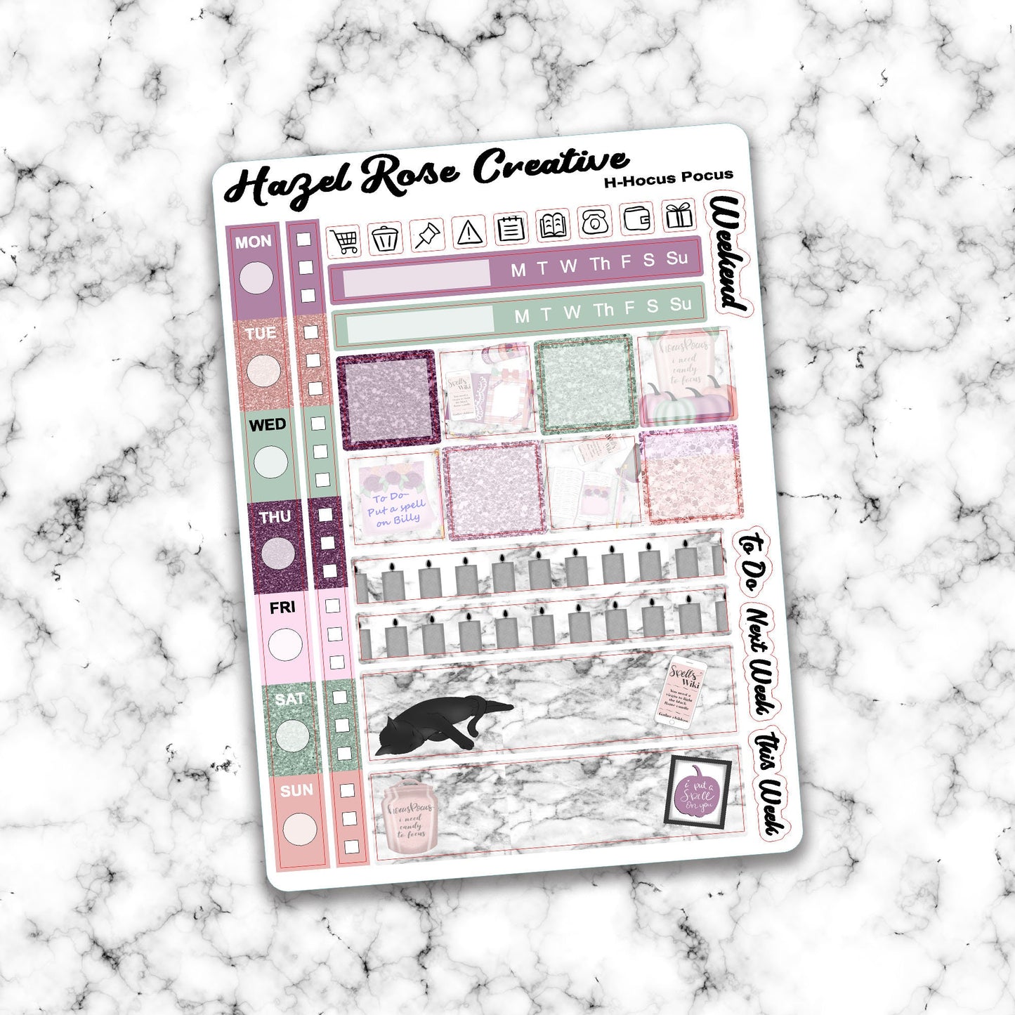 Hobo Weeks Weekly Sticker Kit - Hocus Pocus