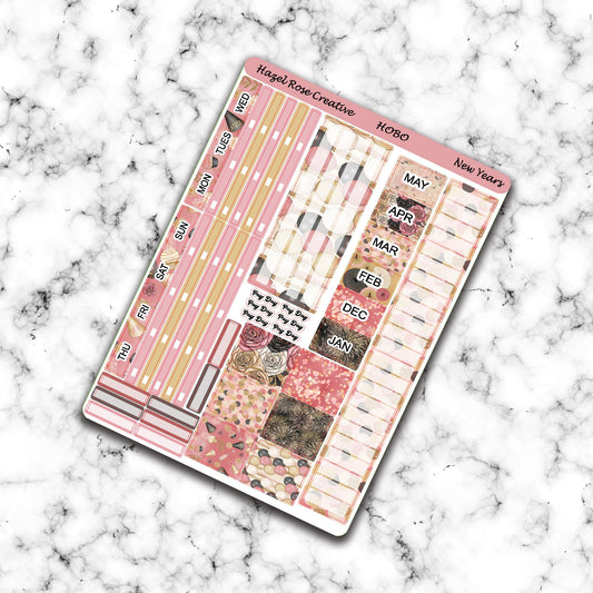 Hobo Weeks Monthly View Sticker Kit - New Years