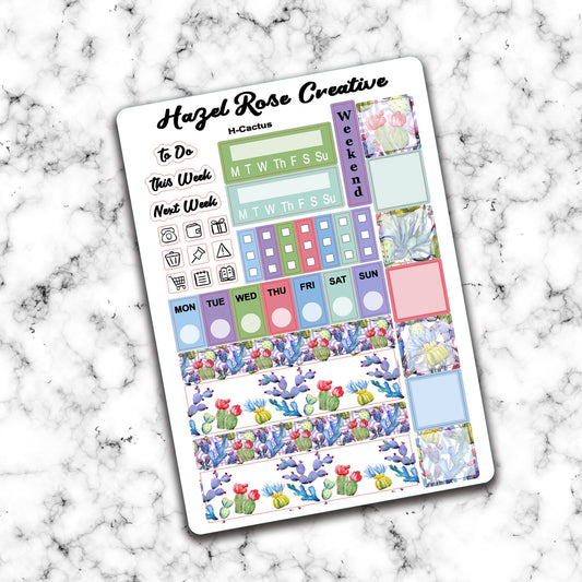 Hobo Weeks Weekly Sticker Kit - Cactus