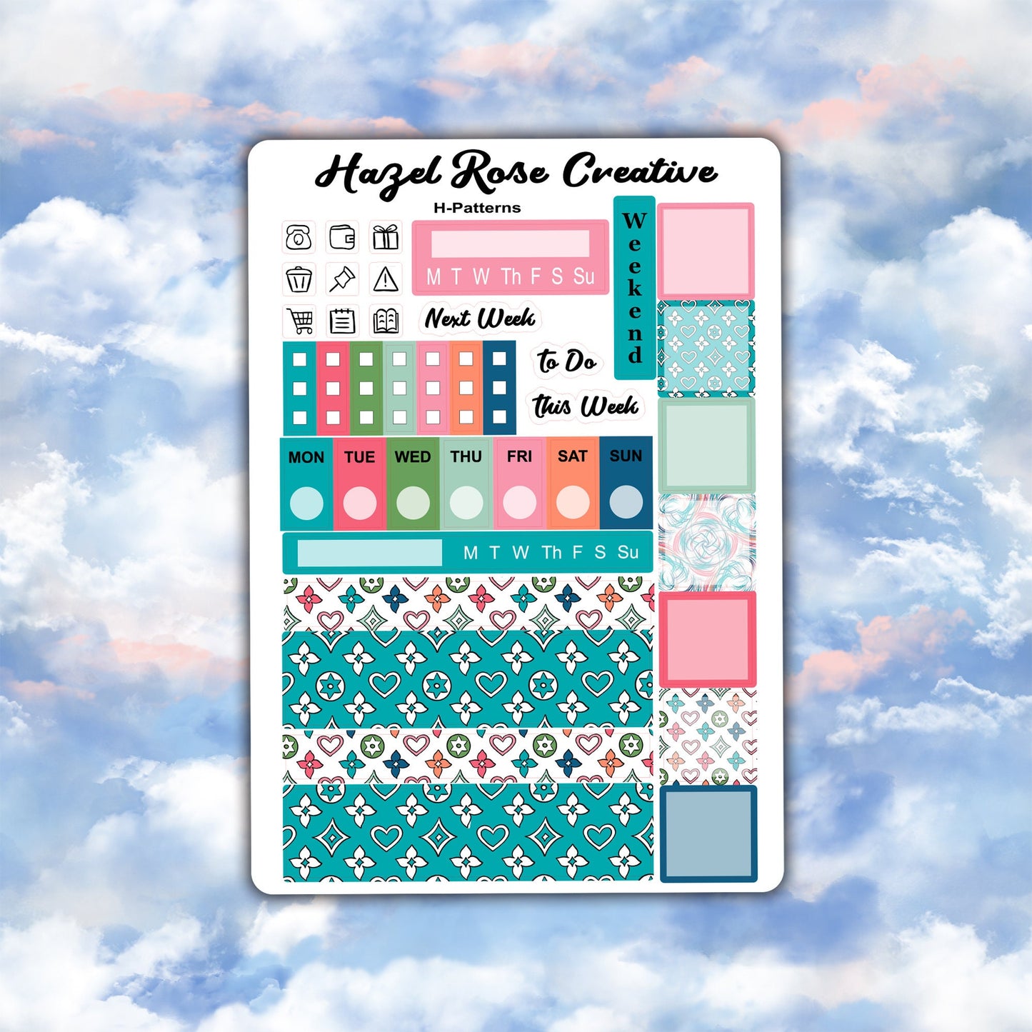 Hobo Weeks Weekly Sticker Kit - Patterns