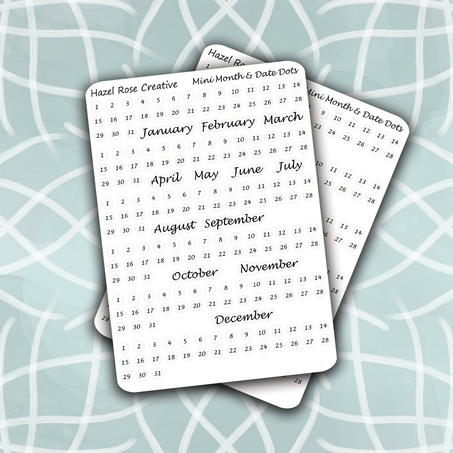 Functional Stickers - MINI 12 Month and Date Dots
