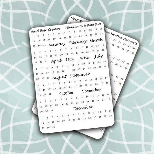 Functional Stickers - MINI 12 Month and Date Dots