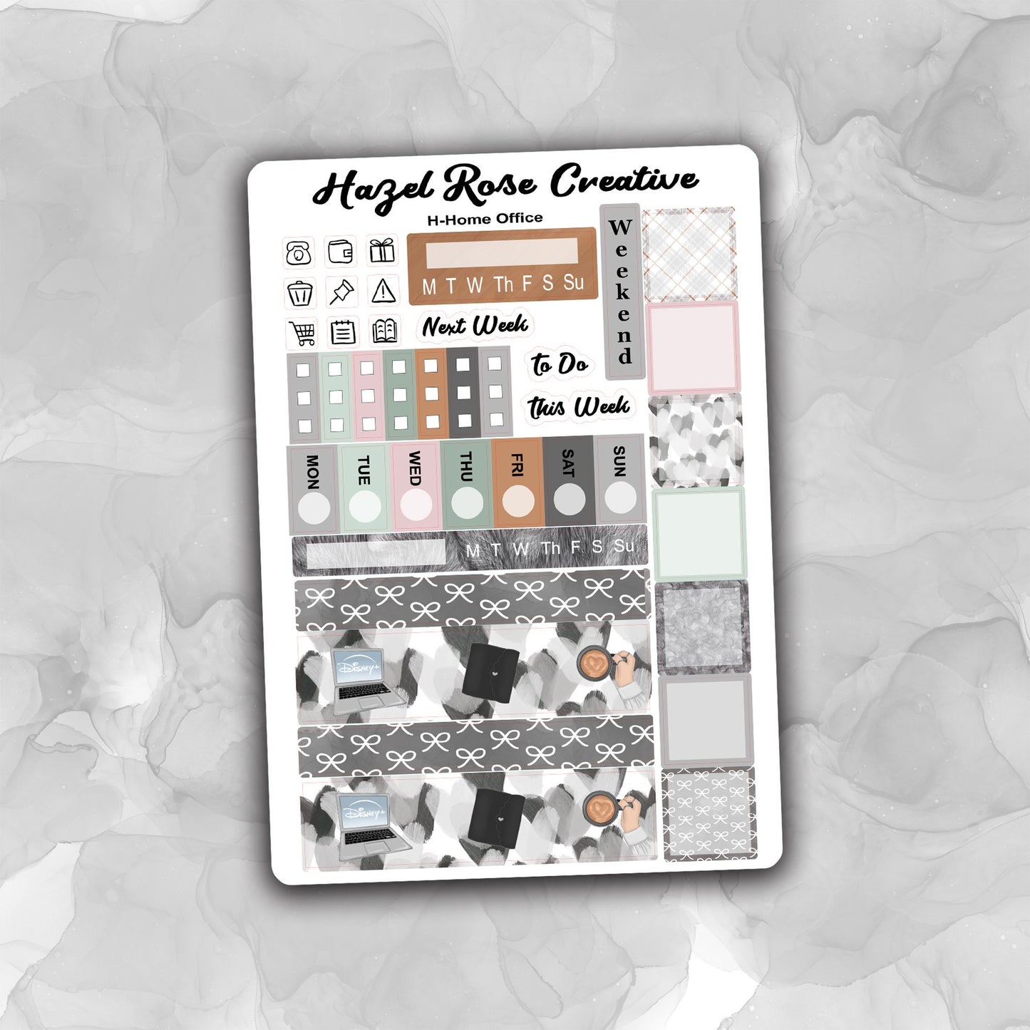 Hobo Weeks Weekly Sticker Kit - Home Office