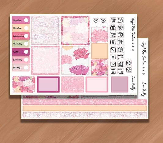 Lime Weekly Kit - Abstract Peonies