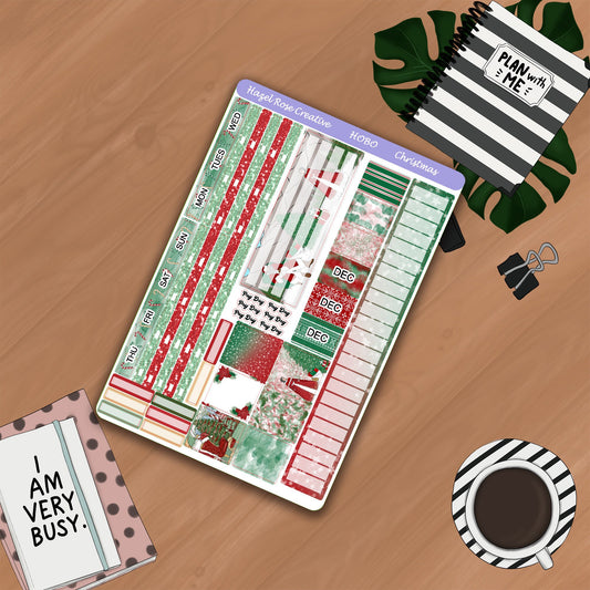Hobo Weeks Monthly View Sticker Kit - Christmas