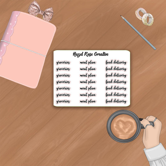 Functional Stickers - Groceries / Meal Plan / Food Delivery