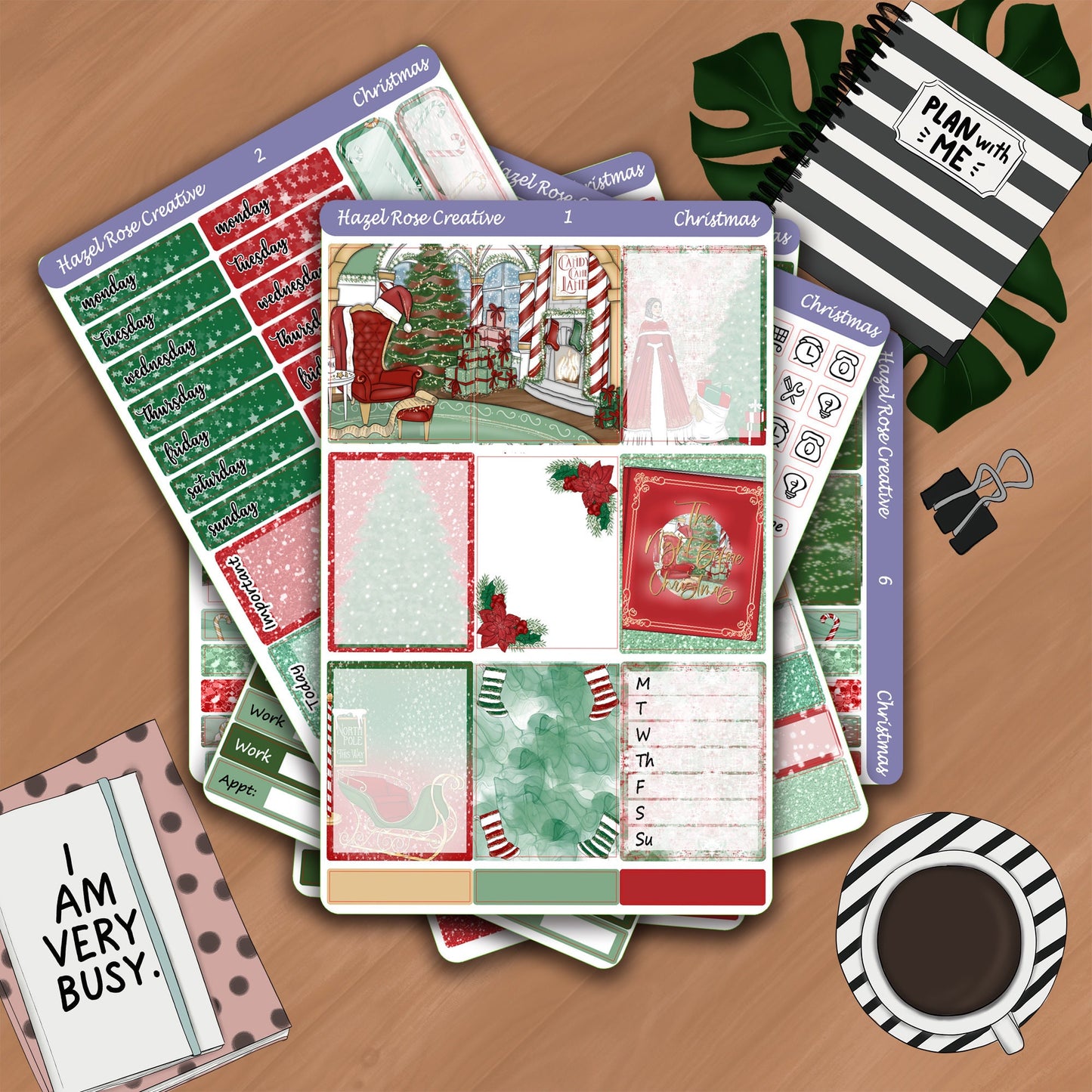Vertical Weekly Sticker Kit- Christmas