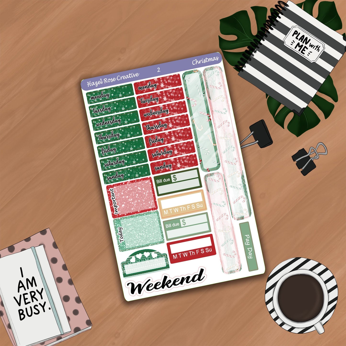 Vertical Weekly Sticker Kit- Christmas