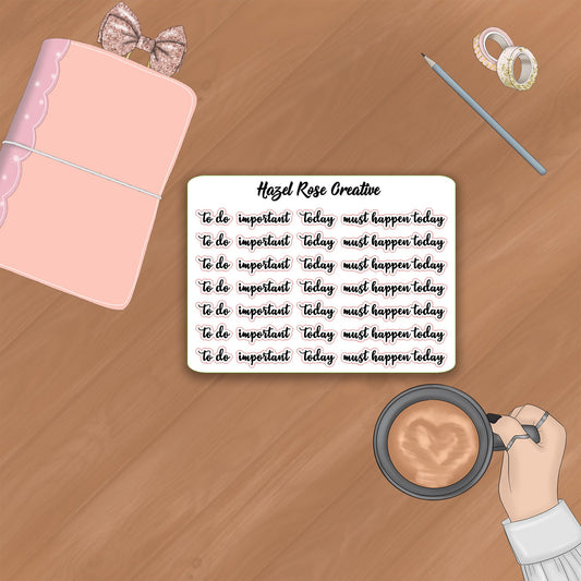Functional Stickers - to do / important / today / must happen today