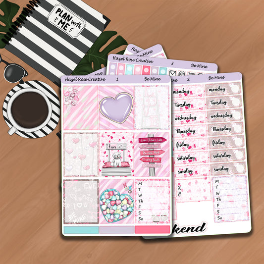 Vertical Weekly Sticker Kit  - Be Mine