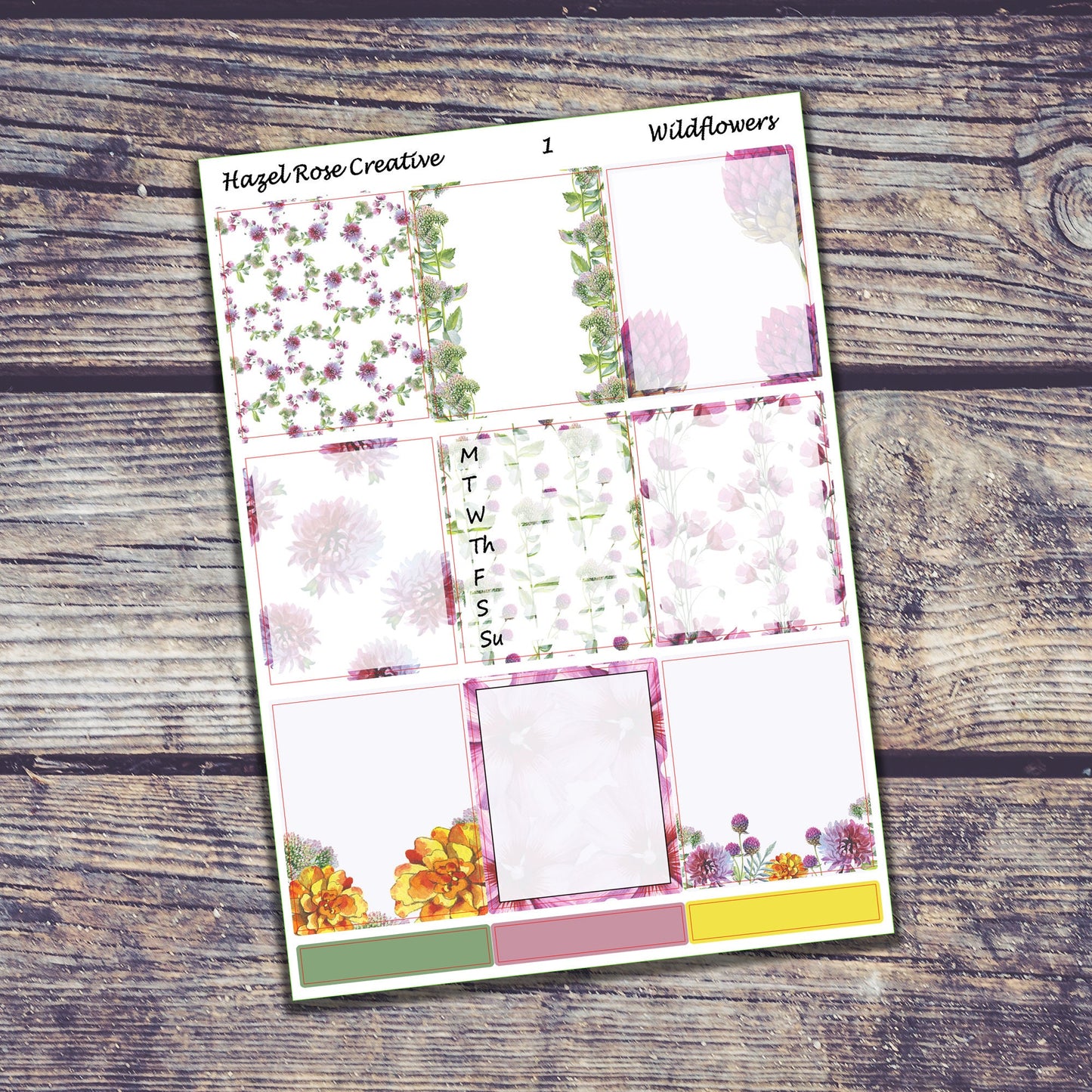 Vertical Weekly Sticker Kit - Wildflowers